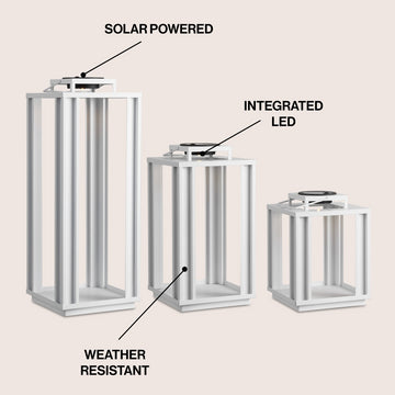 Leland Modern Industrial Integrated Indoor/Outdoor LED Solar Powered Lanterns